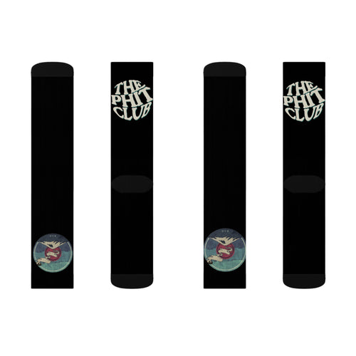 Black Sublimation Socks with “Care, Cultivate, Grow Yourself” Plant Graphic