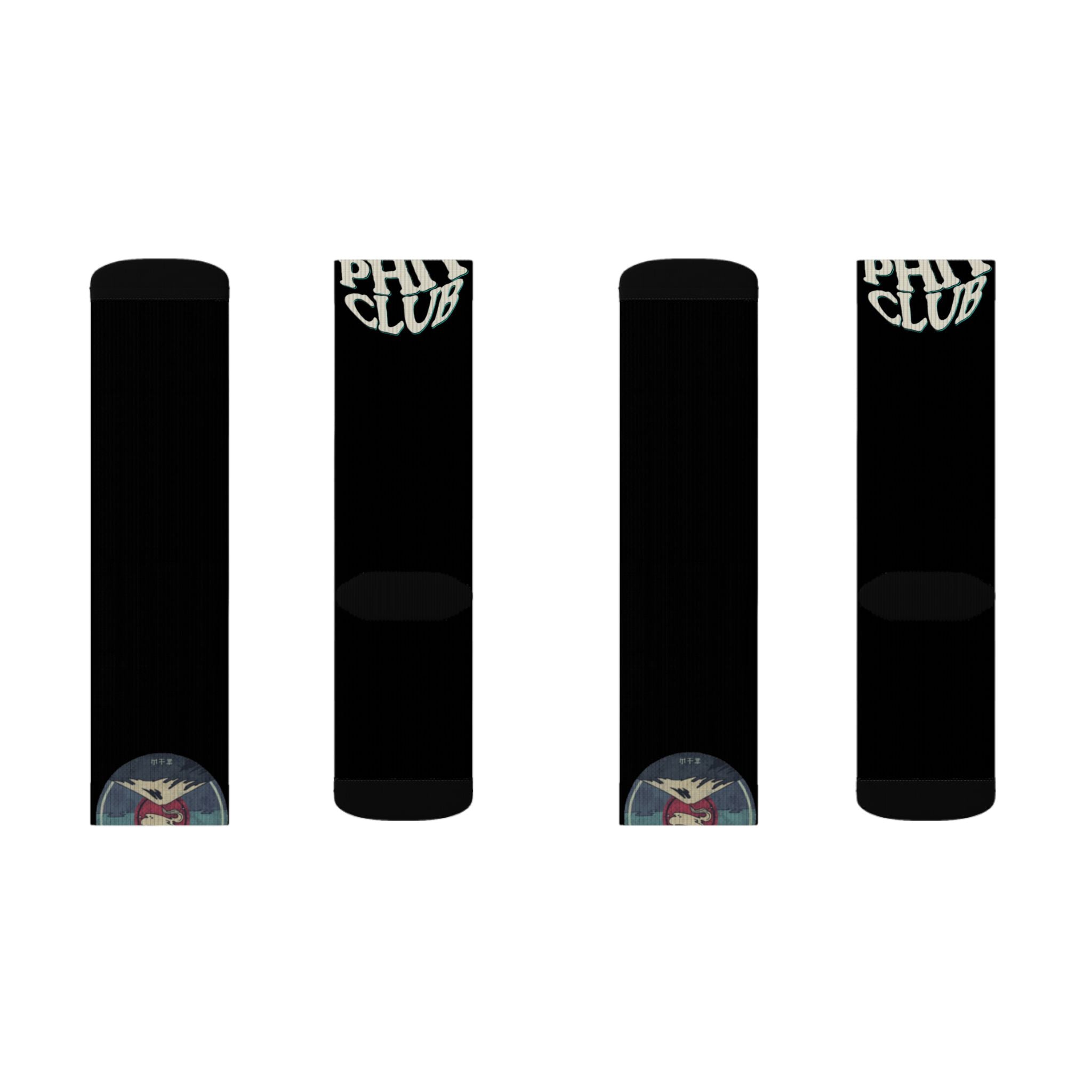 Black Sublimation Socks with “Care, Cultivate, Grow Yourself” Plant Graphic